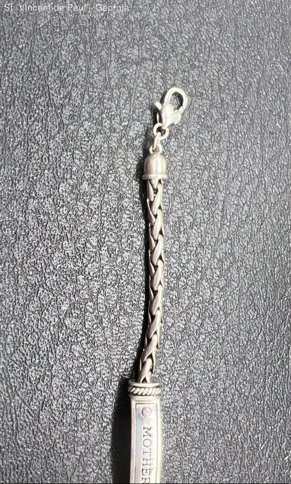 Pulsera de identificación madre Brighton tono plata vintage cadena cable 7" con extensión de 1" Foto 3 de 4