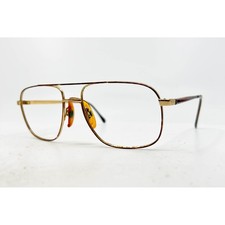 Luxottica Hector Eyeglasses Men Gold Aviator Tortoise 56-17-140