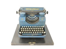 Rare! ORGA PRIVAT Nº2 Typewriter 1923 BLUE Schreibmaschine Machine A Ecrire thumbnail