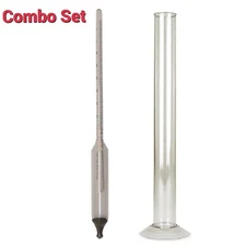 Triple Scale Hydrometer Gravity Balling & Test Jar Home Brew Beer Wine Combo KIT