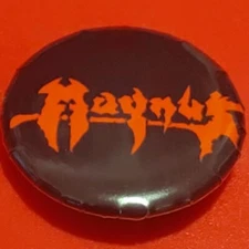 1 Inch Red On Black Magnus Metal Round Pinback Button