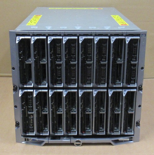 Dell PowerEdge M1000E Chassis W/ 16x M620 Blade Server 32x E5-2680v2 1024GB Ram - Picture 2 of 3