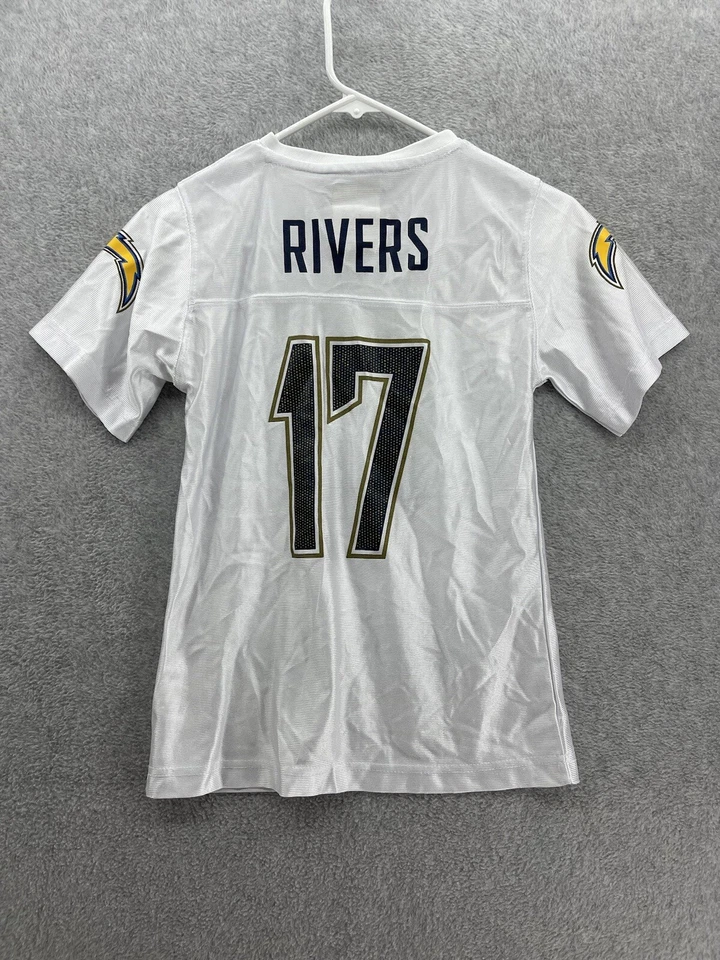 NFL Apparel Jóvenes Niñas Camiseta Cargadores SD Manga Corta Grande 10/12 #12 Ríos Foto 2 de 4