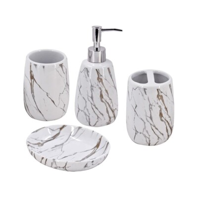 Set of 4 Ceramic Bathroom Accessories Set Gift Items for Home Decor A2