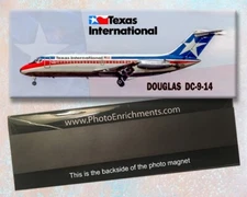 Texas International Airlines DC-9-14 Handmade 2" x 5" Fridge Magnet (PMT1723)