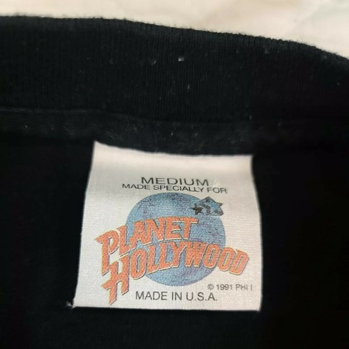 T-shirt nera vintage Planet Hollywood da uomo Dallas taglia M made in USA 1991 - Foto 5 di 6