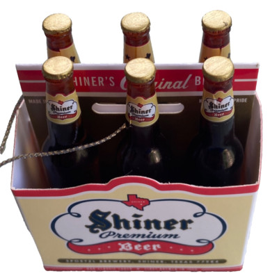 Shiner Bock Premium Beer 6 Pack Christmas Ornament Mini Bottles Spoetzl Brewery