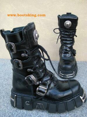 New Rock Boots Watto schwarz Lack Gothic Biker Stiefel Größe 37  bis 46