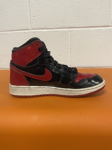 2021 Jordan 1 Retro OG GS bred taglia 3,5y (donna 5) 575441 063 leggere - Foto 5 di 13