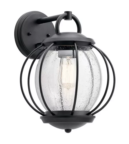 Aplique de pared exterior Kichler 49728BKT - Vandalia 1 luz 14,5" con acabado negro Foto 2 de 4