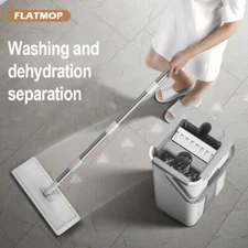 Mops Magic Floor Mop Squeeze Mop With Bucket Flat Bucket Rotating Mop Easy Mops