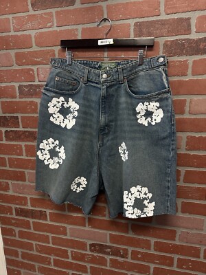 Size S - Denim Tears Cotton Wreath Denim Shorts Blue Men's New 100