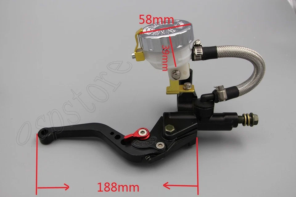 Fit For Suzuki 7/8'' 22mm Motorcycle Brake Levers Master Cylinder Reservoir Set - Image 2 of 4