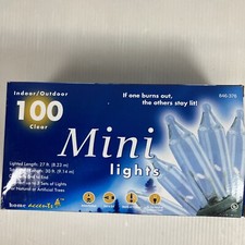 Home Accents Holiday 100 Clear Incandescent Mini Lights Set Indoor Outdoor 27
