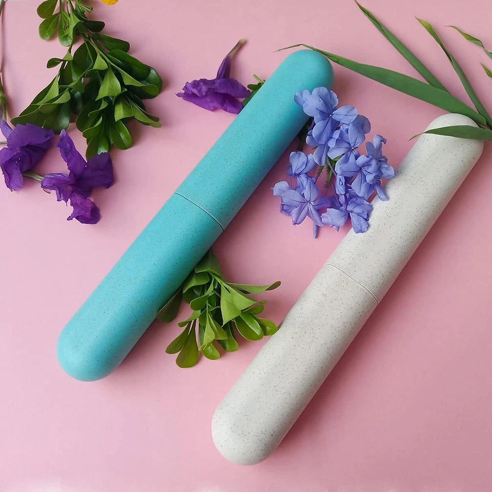 Estojo de viagem para escova de dentes 4 peças portátil, suportes à prova de poeira para viagens, casa, acampamento - Imagem 3 de 4