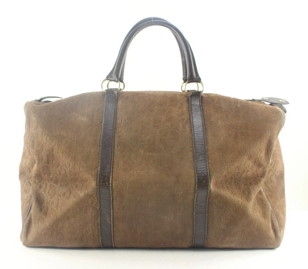 Sac de sport trotteur en daim nubuck marron gaufré Dior 3DD918K