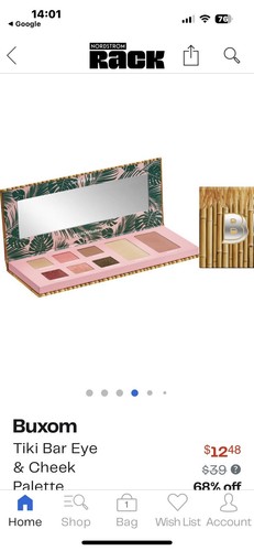 NUEVA paleta de ojos y mejillas Buxom Tiki barra 6 sombras de ojos/1 resaltador/1 rubor - Imagen 5 de 6
