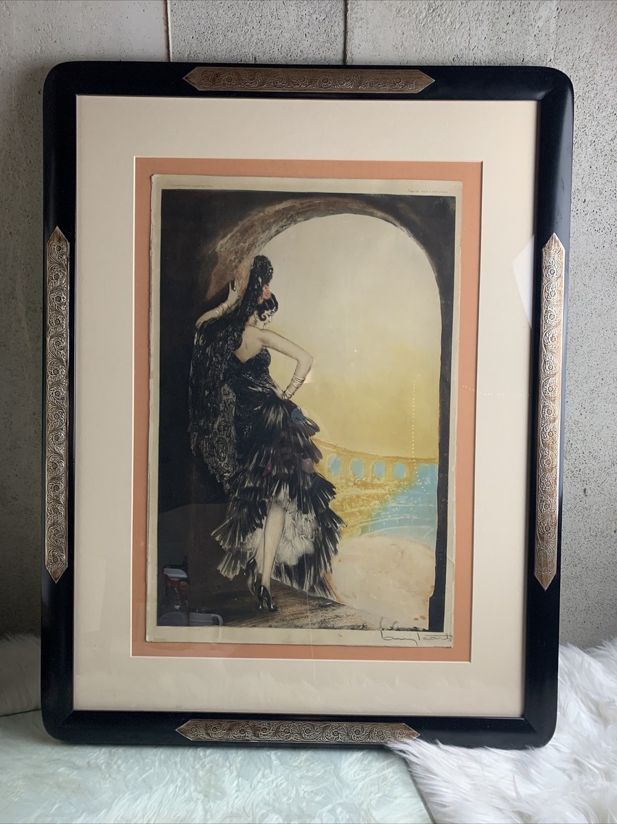 Louis Icart HAND SIGNED COLORED ETCHING Windmill Stamp “Seville