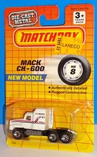 Matchbox 1991 Release MB 8 Mack CH-600 White w/ Thailand Base