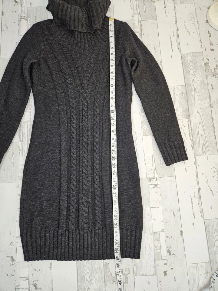 Cynthia Rowley Womens Sweater Dress Small Charcoal Gray Merino Wool Blend - Image 4 of 4
