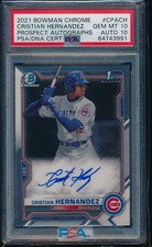 PSA 10/10 CRISTIAN HERNANDEZ 1st AUTO 2021 Bowman Chrome Autograph RC GEM MINT