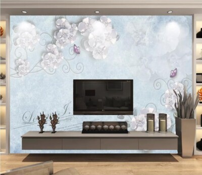 3D White Flower G7973 Wallpaper Wall Murals Removable Self-adhesive Honey