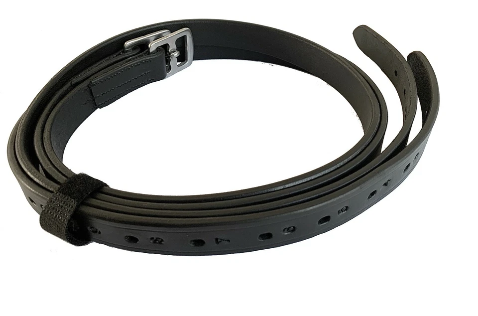 Turners schwarze Leder Steigbügelriemen Erwachsene oder Kinder 20-45" + 46" 48" 52" 56"