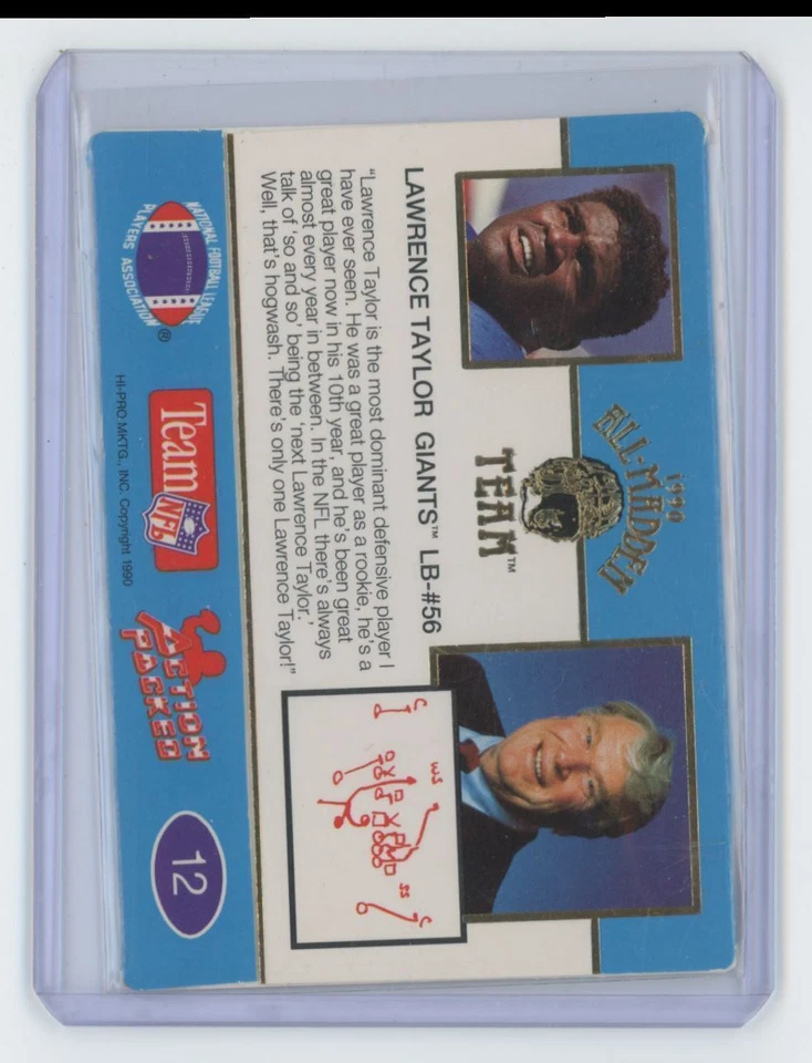 1990 Action Packed Lawrence Taylor New York Giants #12 - Image 2 of 2