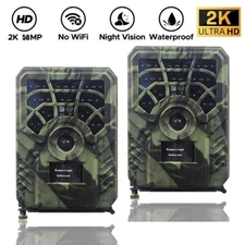 2PACK Trail Camera 2K HD 58MP Wildlife Hunting Game Camera 120° Wide Angle IP54