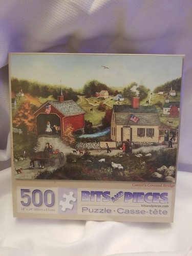 NEW Bits and Pieces CUTTER'S COVERED BRIDGE 500 piece puzzle - Picture 5 of 5