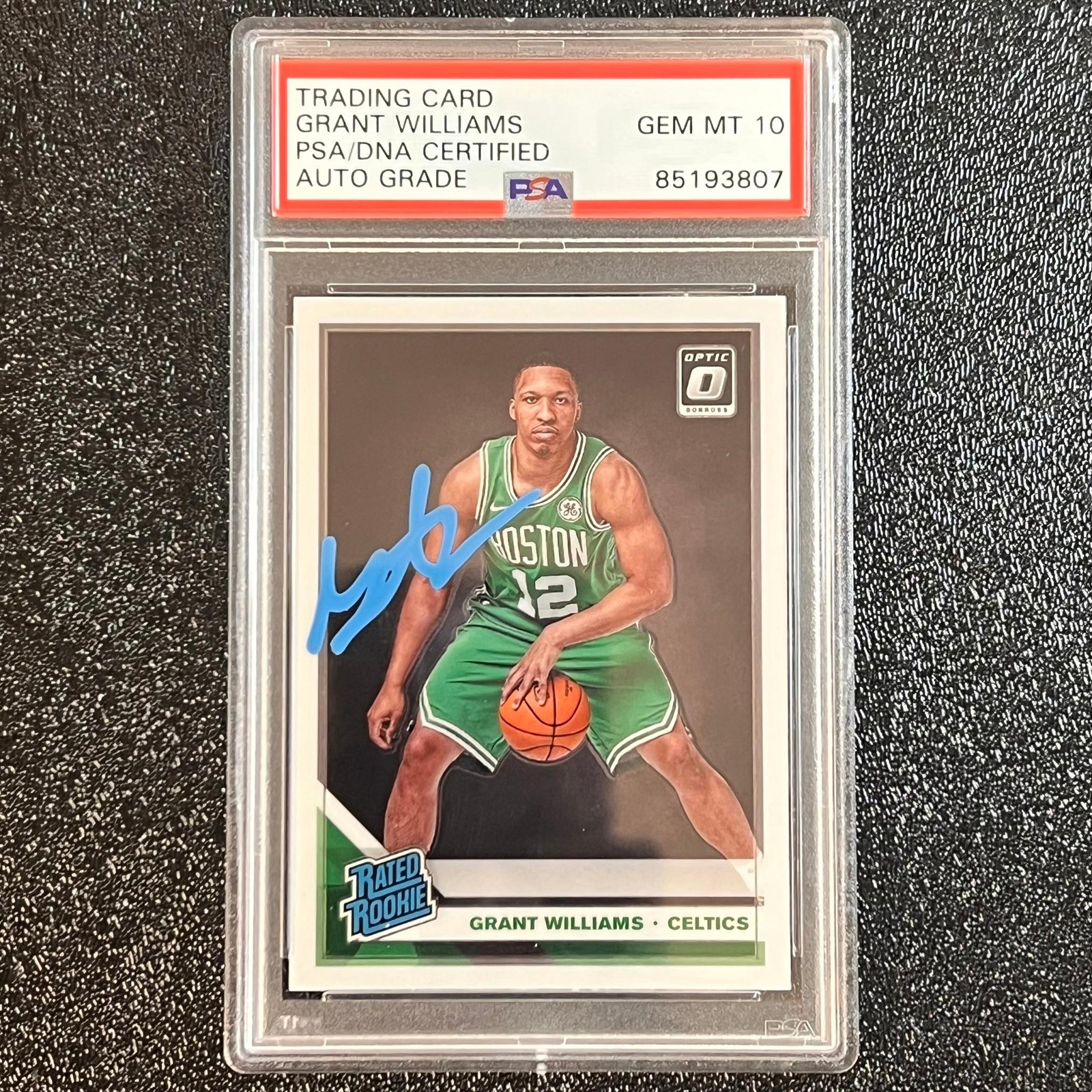 2019-20 Panini Donruss Optic #157 Grant Williams Signed Card AUTO 10 PSA/DNA Sla