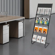 Office Newspaper Rack Magazine Stand Literature Holder Book Magazine Display