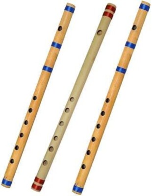 Bamboo Flute Indian Bansuri A B C Scale Professional Flute 15 Inches Set of 3