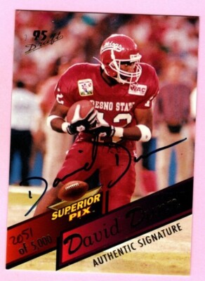1995 Superior Pix Autogrhs David Dunn #55 /5000 Fresno State (FB2)