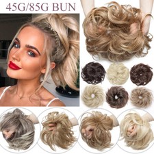 Messy Bun Scrunchie Updo Hairpiece Wrap Hair Extensions as Human Hair For Woman