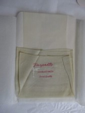 1 PR VINTAGE PAGEANT RHT MICRO MESH SHEER SHINY NYLON STOCKINGS 9 1/2 LONG WHITE