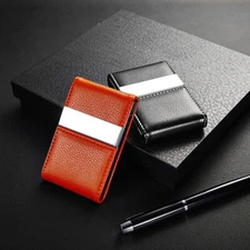 PU Leather Pocket Card Holder Metal Business ID Credit Card Holder Case Wallets✔
