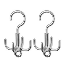 2Pcs Closet Space Saving Rotating Belt Rack With Hooks For Bags And Accessories