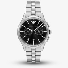 Emporio Armani Mens Dario Black Dial Chronograph Watch AR11691