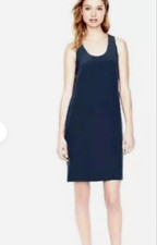 J CREW Navy Blue Sleeveless Shift Dress Twisted Strap Back Lightweight Size 0