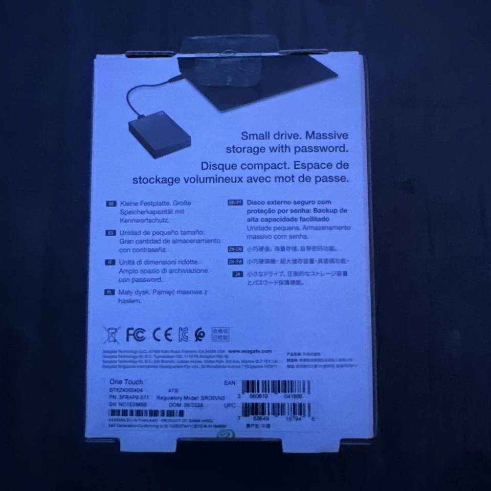 Seagate One Touch 4TB External Hard Drive With Password Protection - Space Grey - Image 2 of 2