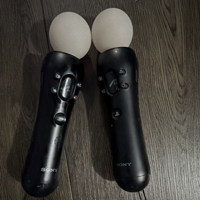 Sony PlayStation Move Motion Controllers Pair Black/White Wireless for PS3 PS4