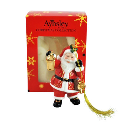 Aynsley Christmas Collection Weihnachtsmann mit Laterne Dekoration hängend verpackt
