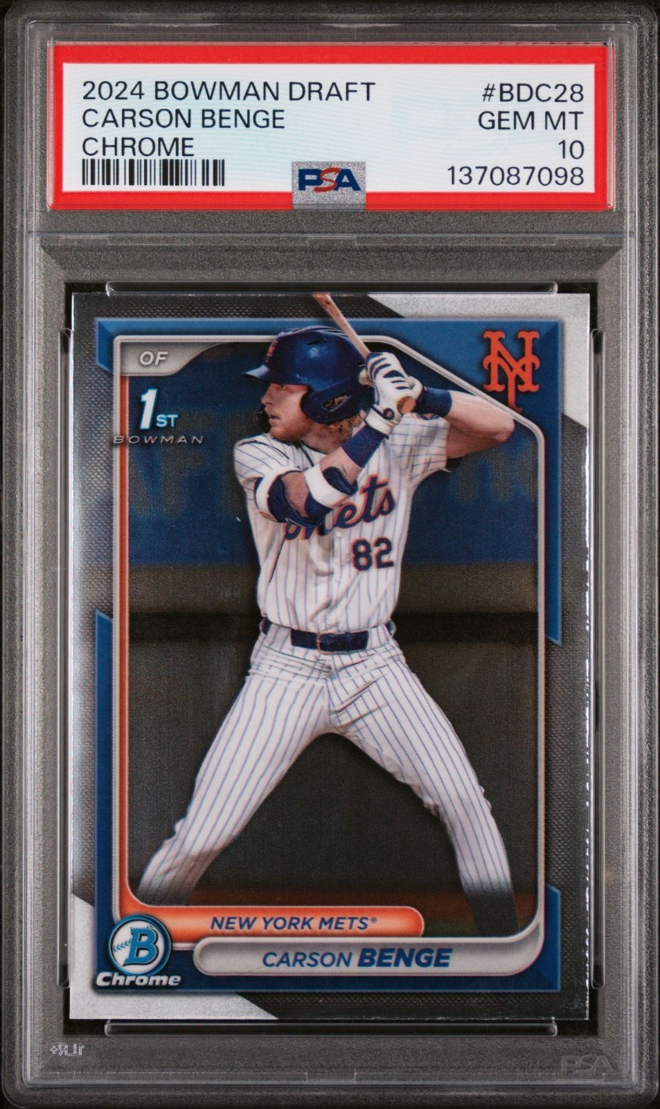 2024 BOWMAN DRAFT BDC28 CARSON BENGE CHROME PSA 10