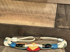 VTG 1980s Snakeskin Beaded metal And Fabric Braided Cord Waist Belt