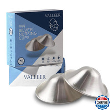 VALLEER  Pure Silver Nursing Cups   925 Silver Nipple Shields for Breastfeeding