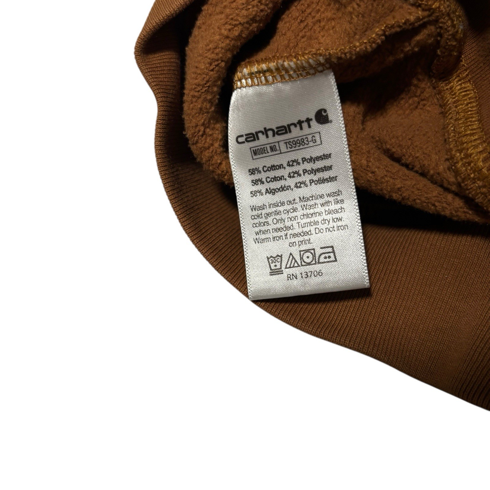 Carhartt Youth Kids Pullover Hoodie Brown *stained Size XL 19 x 24