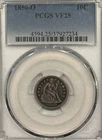 1850-O SEATED LIBERTY DIME PCGS VF25