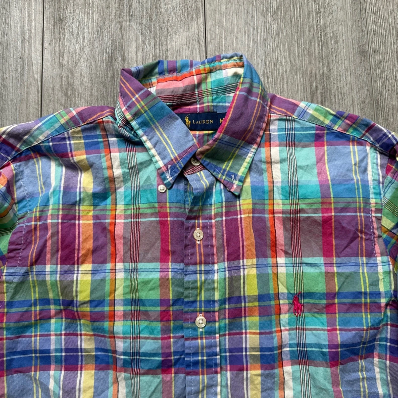 Polo Ralph Lauren Multicolor Plaid Long Sleeve Button Down Shirt M casual