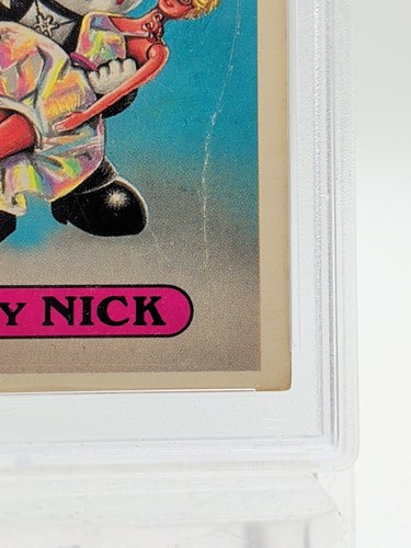 Original 1985 GPK Garbage Pail Kids Nasty Nick #1a Glossy Sticker Card PSA 2 - Picture 7 of 12